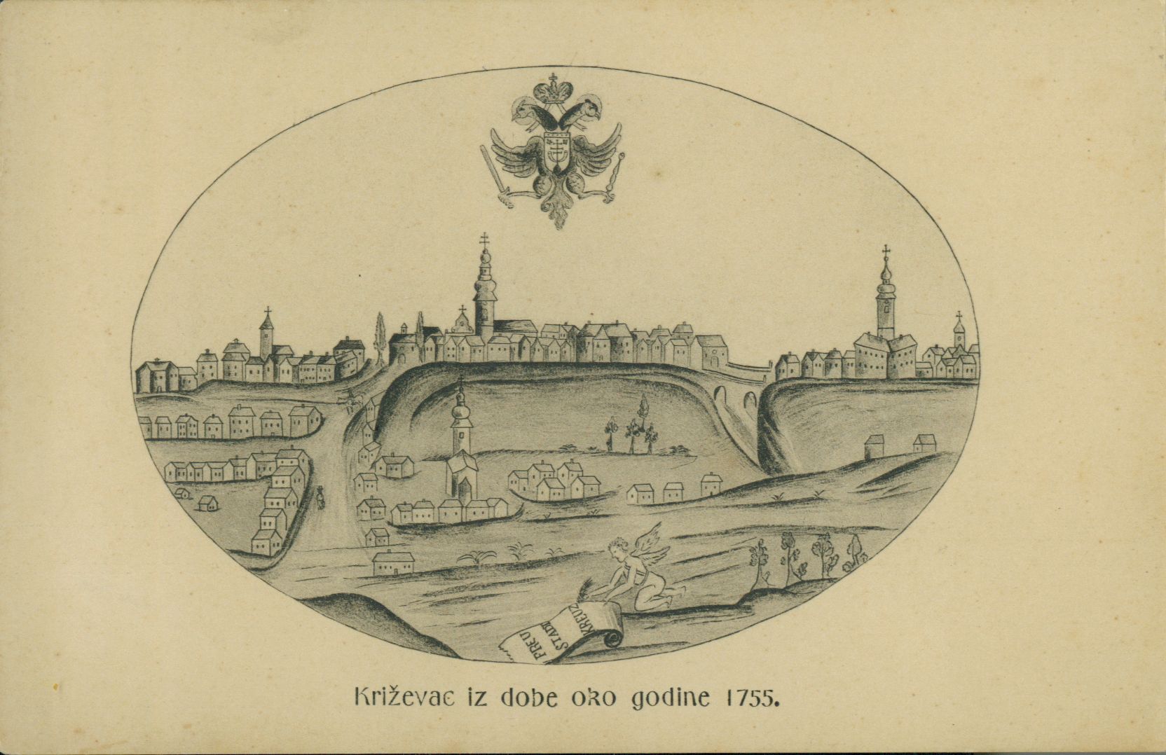 Križevci 1755. godine. Izvor: Gradski muzej Kiževci