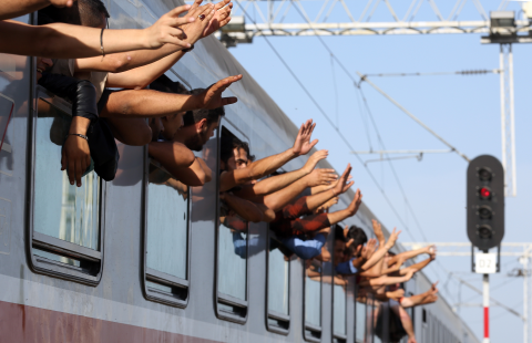 izbjeglice u vlaku
