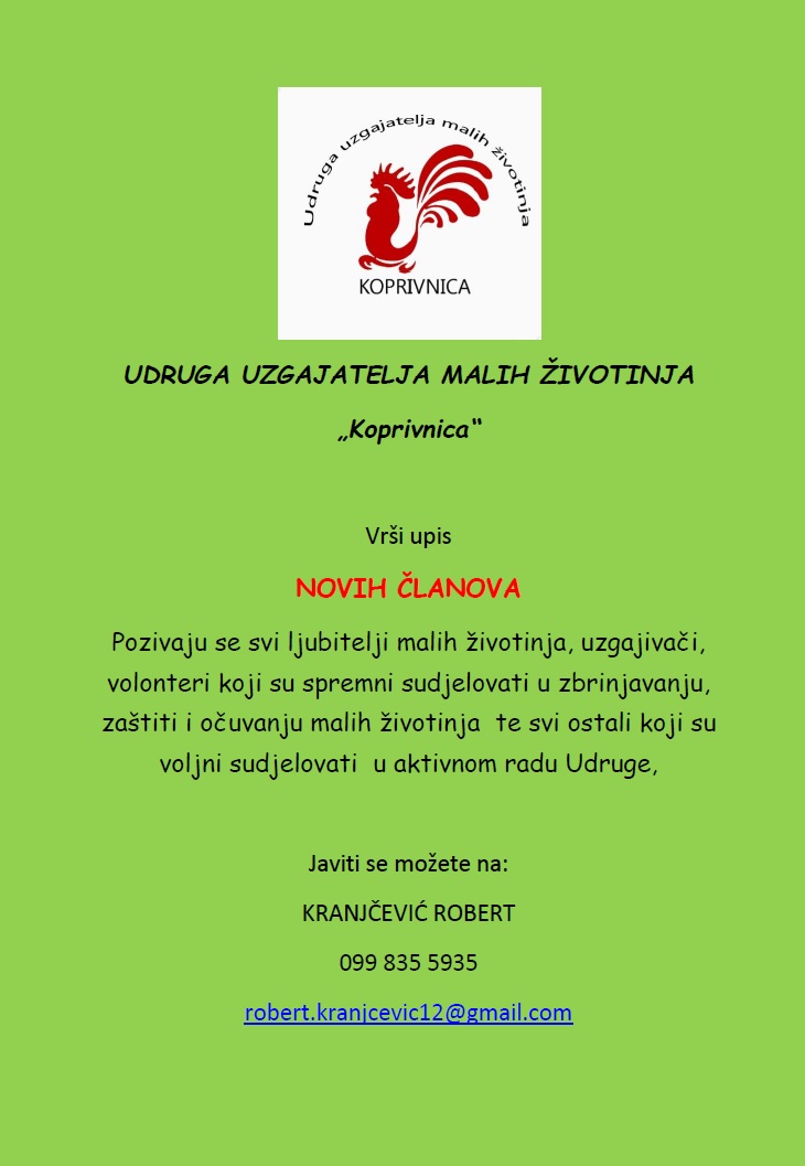 udruga uzgajatelja malih zivotinja kc