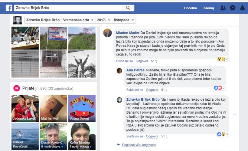 Sporni komentari na Facebook profilu Zdravka Brljeka