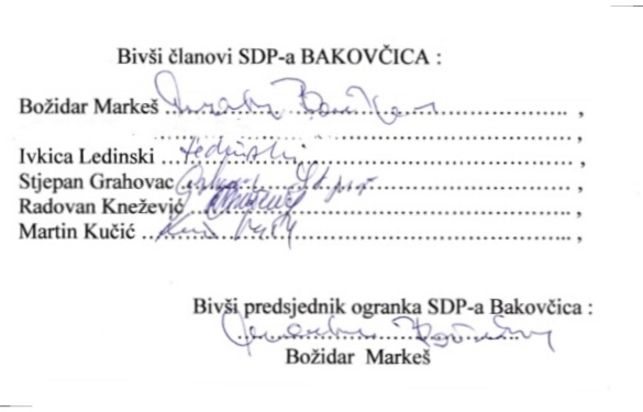 Potpisi nezadovoljnih SDP-ovaca