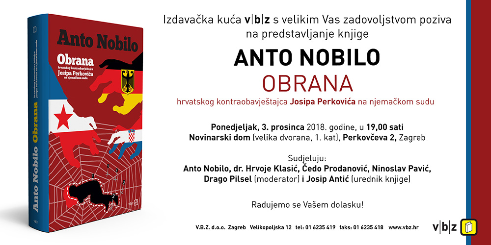 PROMOCIJA KNJIGE Anto Nobilo: Obrana hrvatskog kontraobavještajca Josipa Perkovića na njemačkom sudu