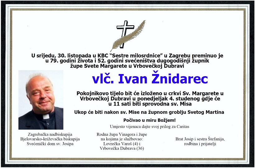 Preminuo svećenik Ivan Žnidarec