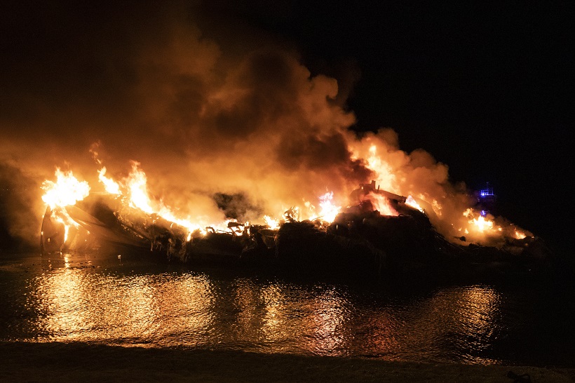 Kaštel Gomilica: Požar brodova u Marini Kaštela