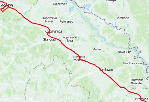 Karta trase CRO Race - naša PU