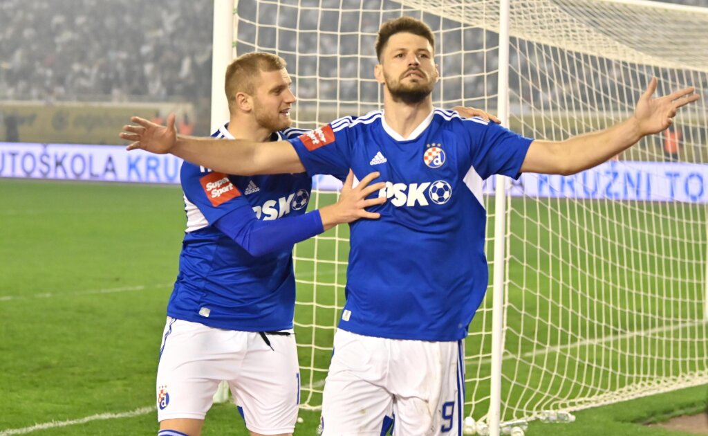 Dario Melnjak of Hajduk Split and Stefan Ristovski of Dinamo