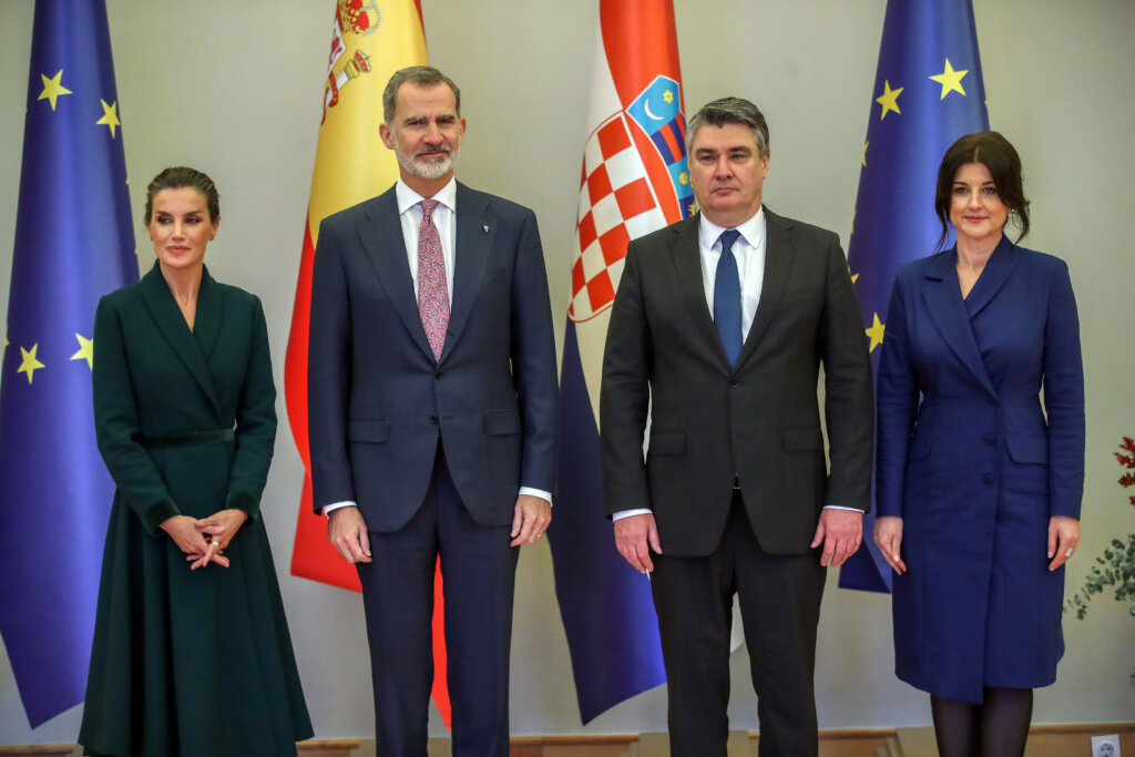 Zagreb: Španjolski kralj Filip VI. i kraljica Letizia susreli su se s predsjednikom Milanovićem i suprugom Sanjom