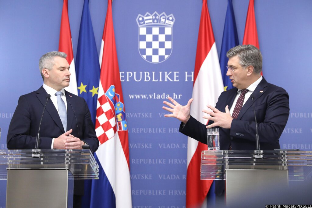 Zagreb: Izjave Plenkovića i Nehammera nakon sastanka