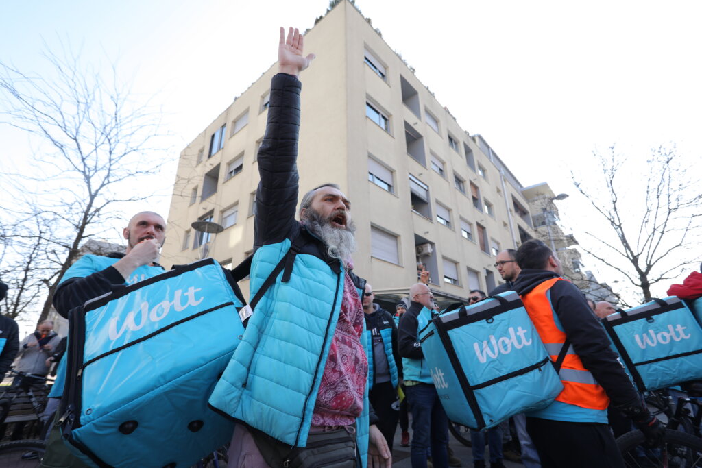 Zagreb: Prosvjed dostavljača Wolta