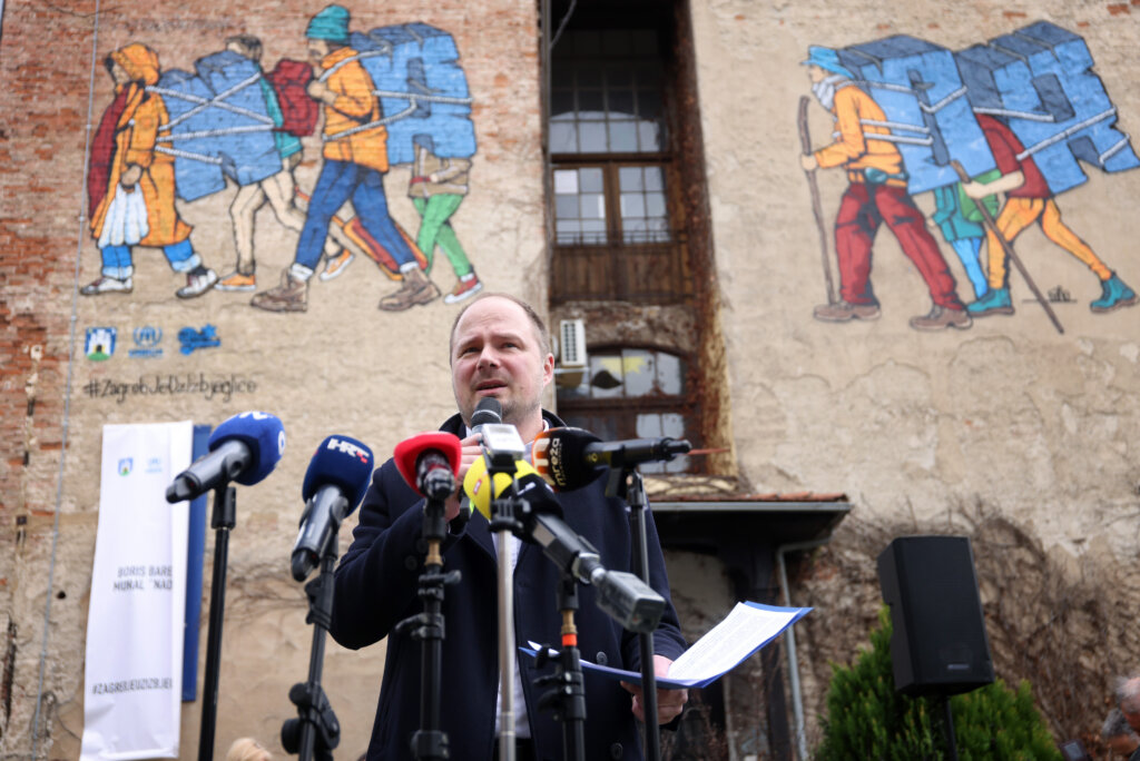 U centru Zagreba predstavljen mural posvećen izbjeglicama