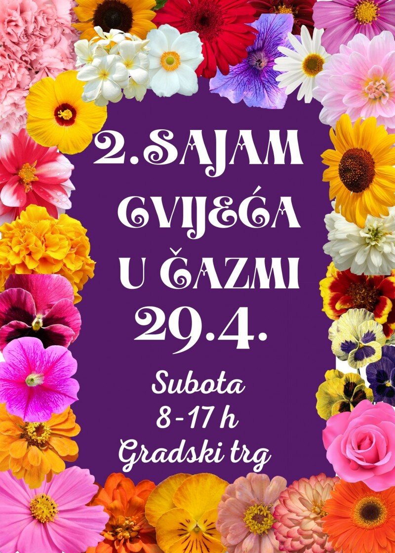 Sajam cvijeća u subotu u Čazmi