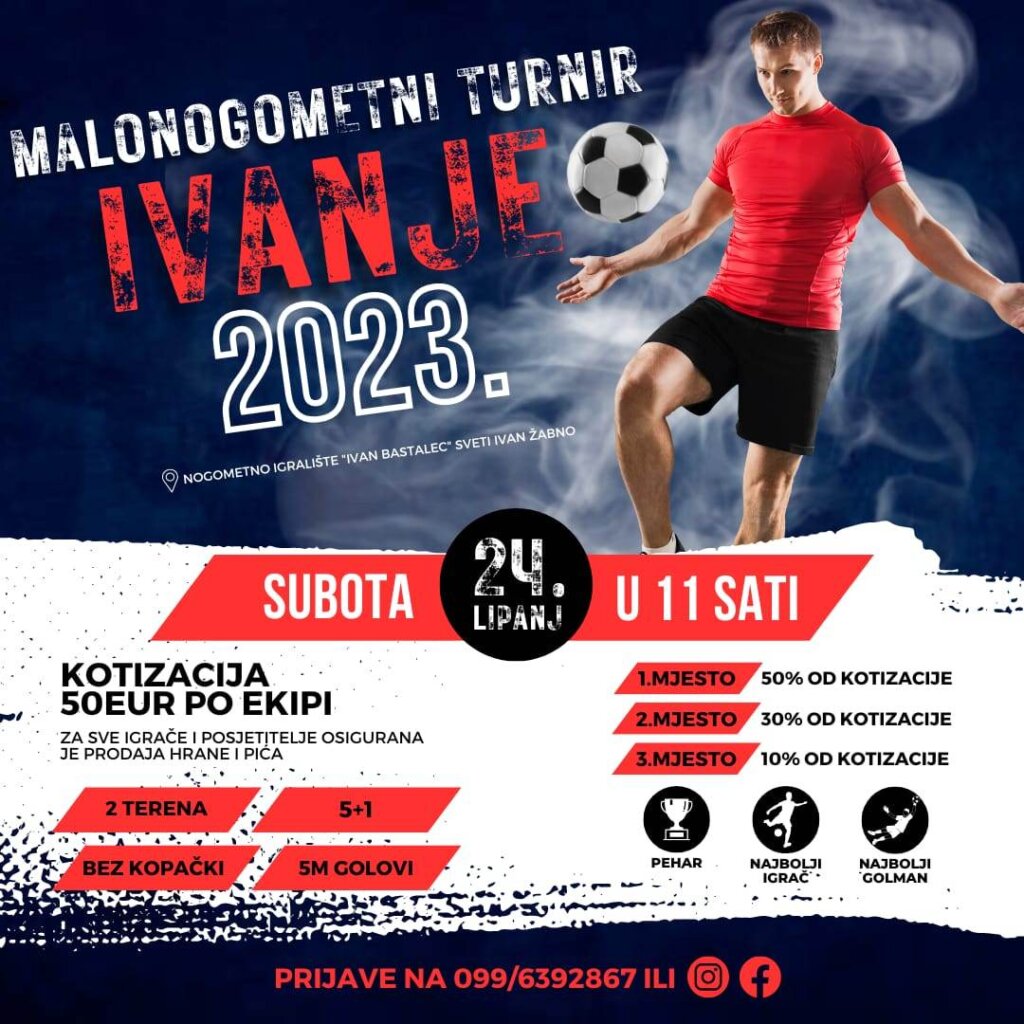Malonogometni turnir “Ivanje 2023.” u subotu u Svetom Ivanu Žabnu – prijave u tijeku!