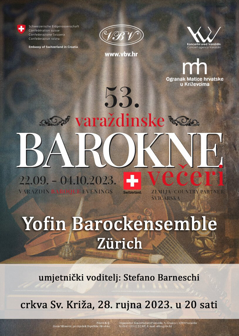 Barokni ansambl Yofin iz Züricha nastupa u crkvi sv. Križa