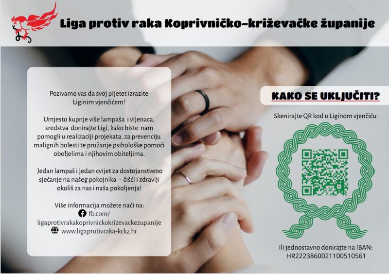 Liga protiv raka Koprivničko-križevačke županije pokrenula projekt „Ligin vjenčić“