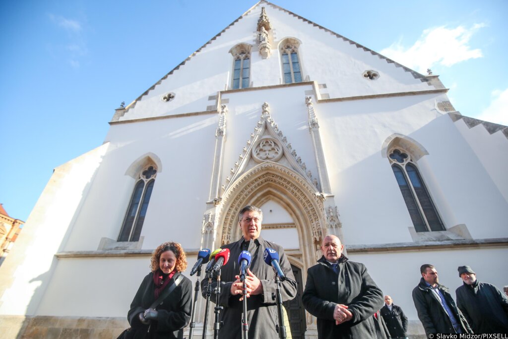 Zagreb: Izjava premijera Plenkovića nakon mise u crkvi sv. Marka