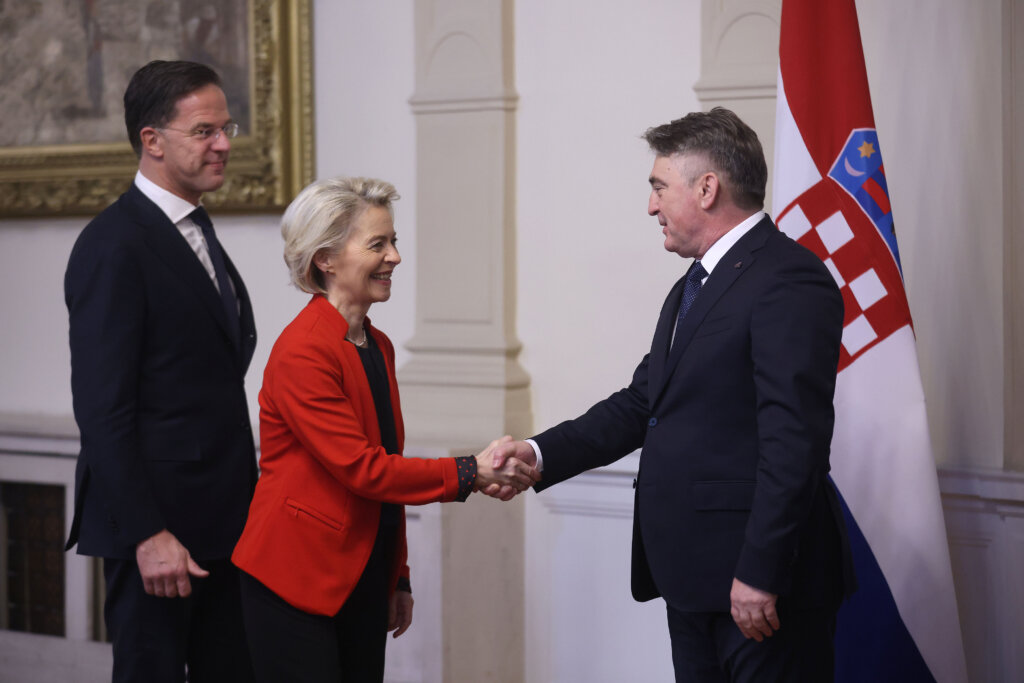 Von der Leyen i Rutte s članovima Predsjedništva BiH, Plenkovića nema na sastanku