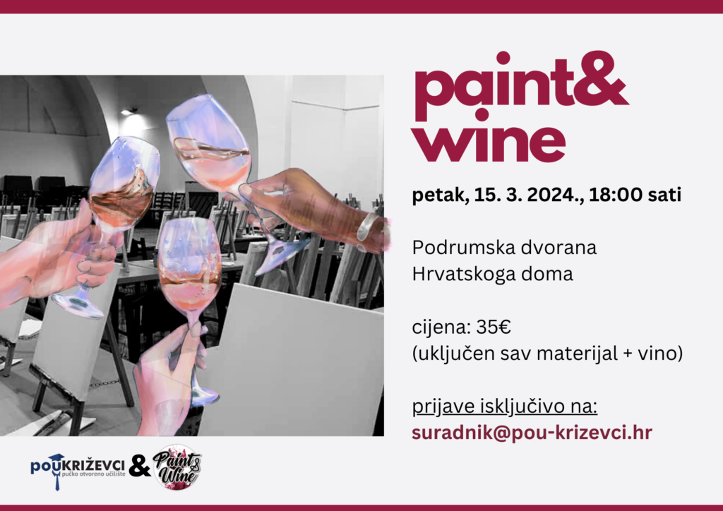 Popularni zagrebački studio Paint & Wine ponovo dolazi u Križevce