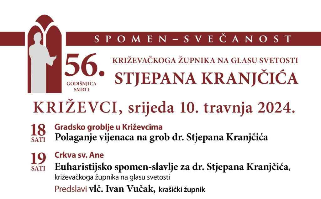Proslava Kranjčićeva spomendana u srijedu 10. travnja u Križevcima
