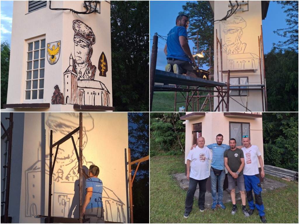 [FOTO] U Đurđevcu na Peskima izrađena muralna slika u čast generala Mladena Markača