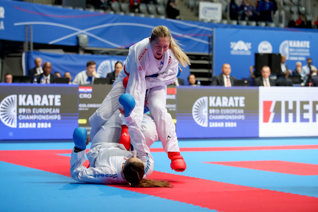 Zadar: Europsko prvenstvo u karateu, borba Nikoline Golombos protiv crnogorke Milene Jovanović