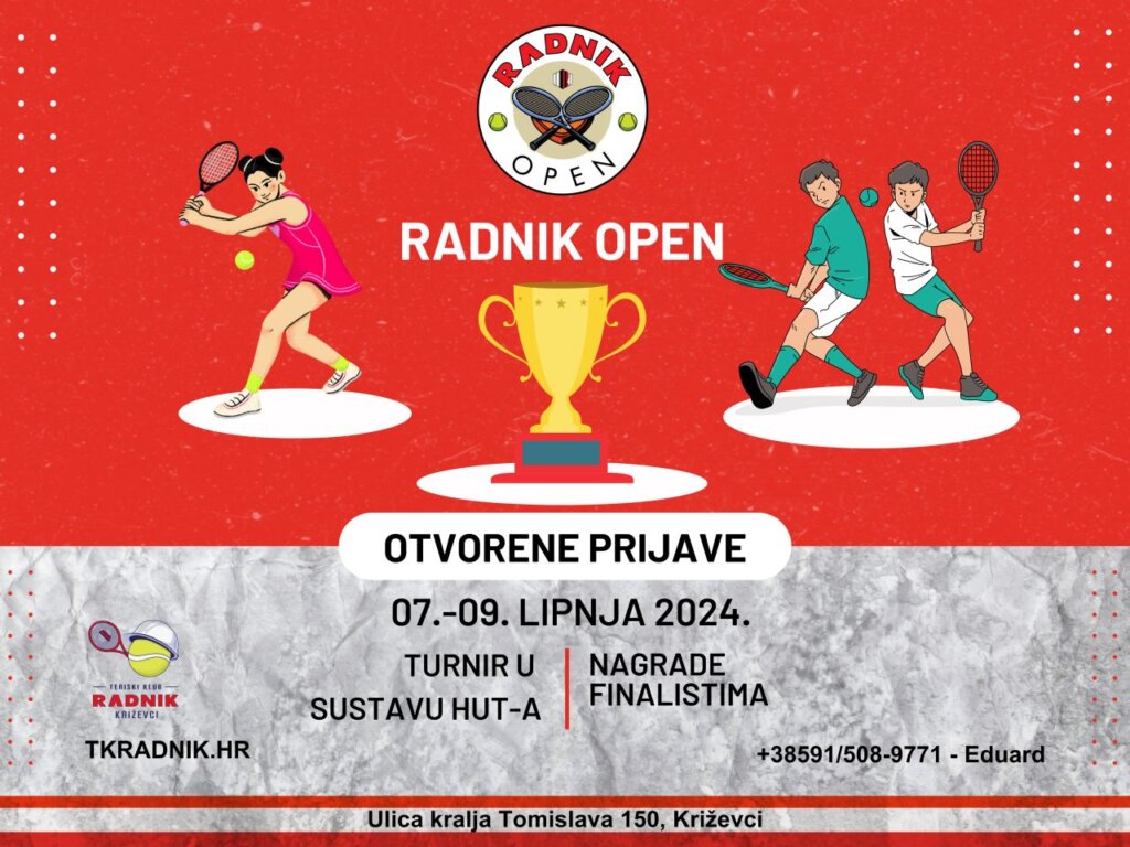 TENIS Krenule prijave za “Radnik Open”