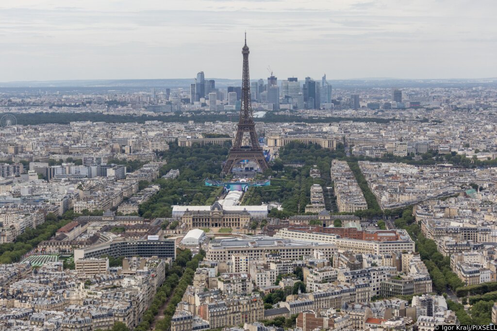 Panoramski Pogled Na Pariz Sa Montparnasse Nebodera Visokog 210m Metara