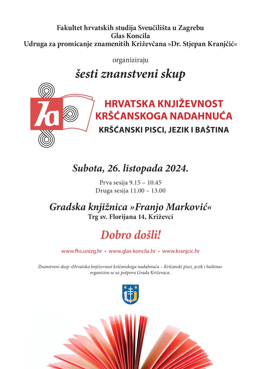 Šesti znanstveni skup „Hrvatska književnost kršćanskoga nadahnuća – kršćanski pisci, jezik i baština“ održat će se u Križevcima