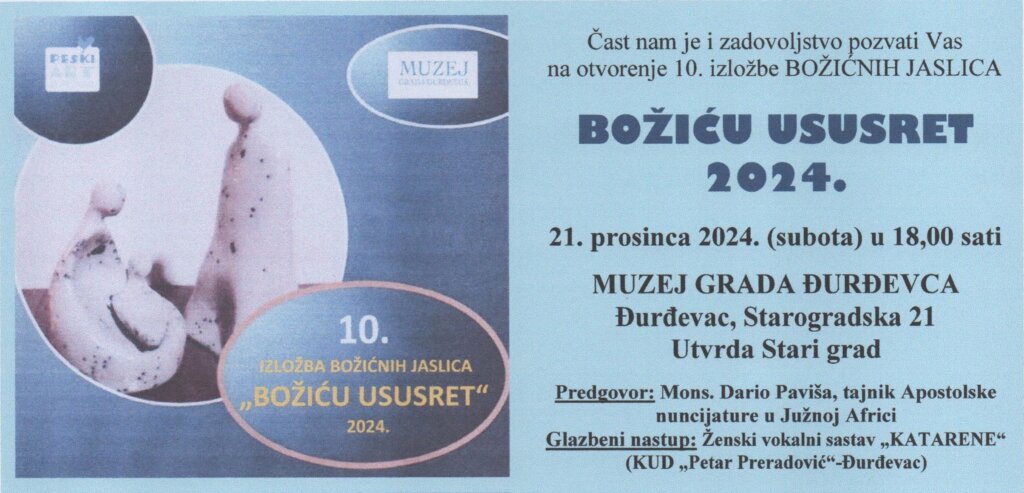 U subotu u Muzeju Grada Đurđevca otvara se izložba unikatnih božićnih jaslica