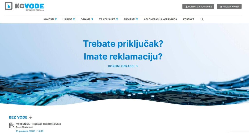 Koprivničke vode modernizirale svoju internetsku stranicu