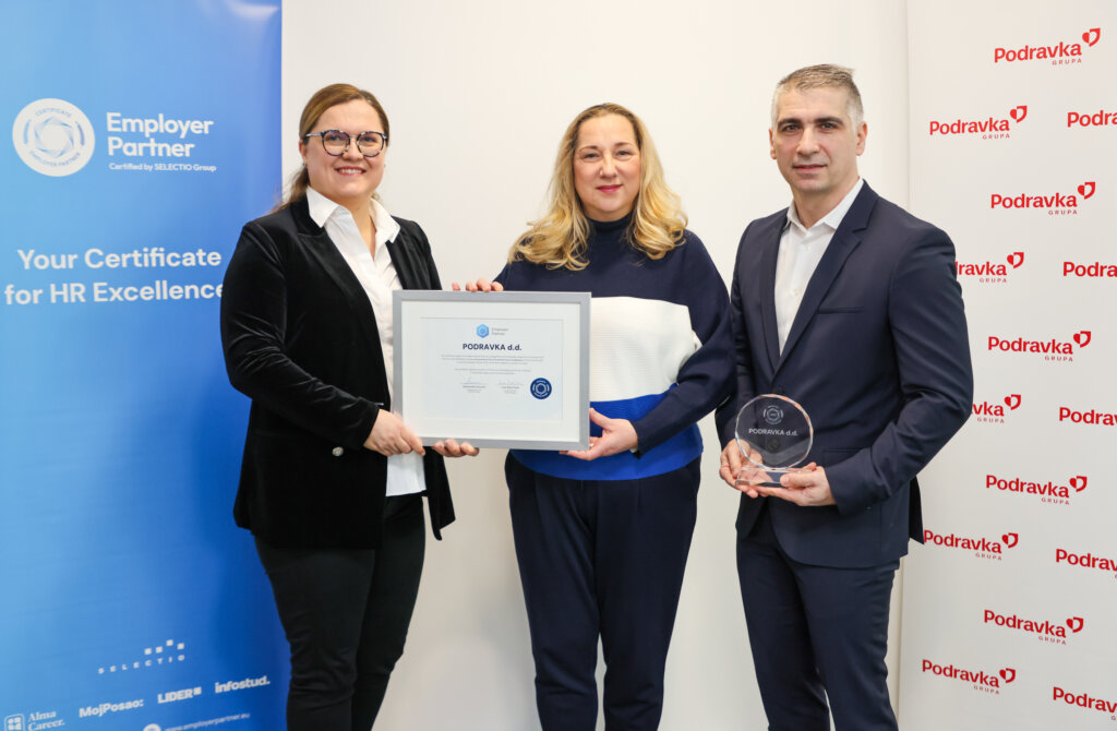 Podravki ponovno dodijeljen certifikat Poslodavac Partner