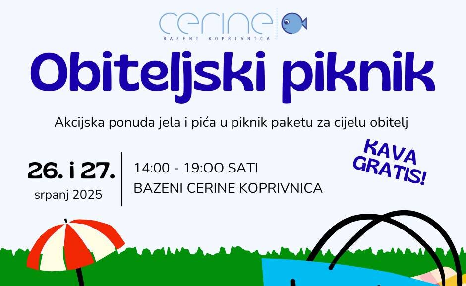 Ovog vikenda Obiteljski piknik na bazenima Cerine