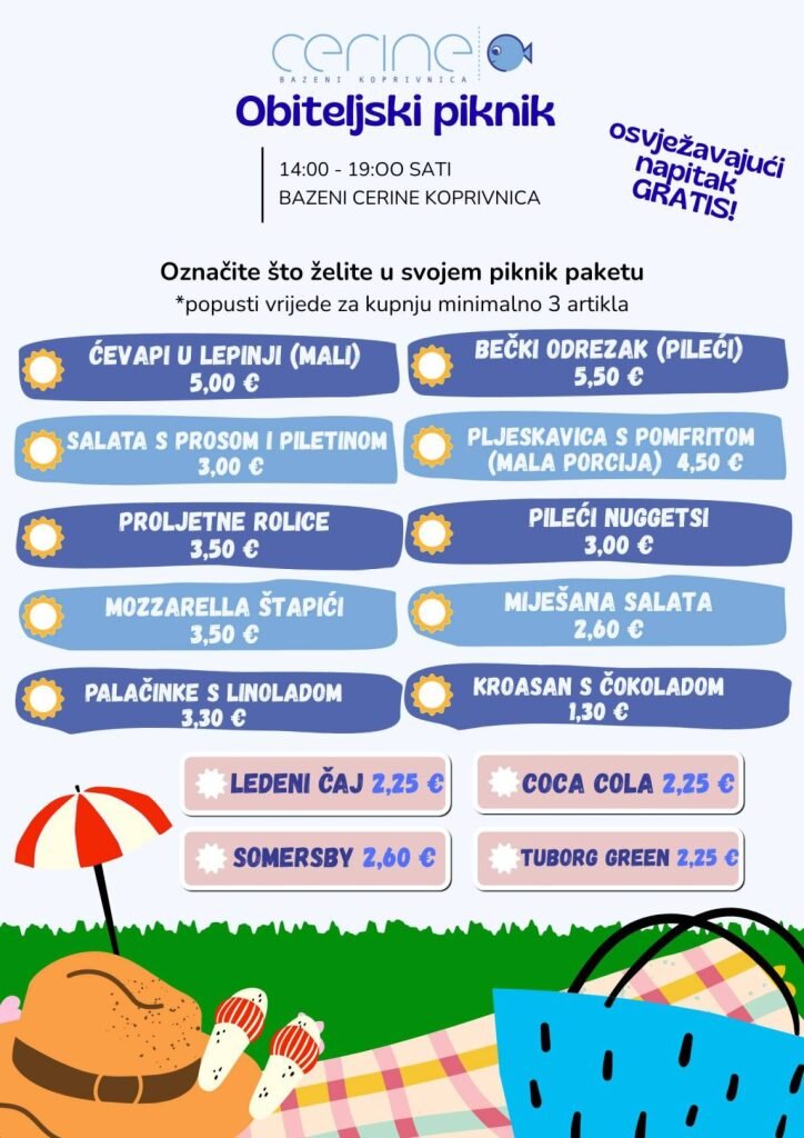 Izabertite Sto Zelite U Svojem Piknik Paketu Popusti Vrijede Za Kupnju Minimalno 3 Artukla 724x1024