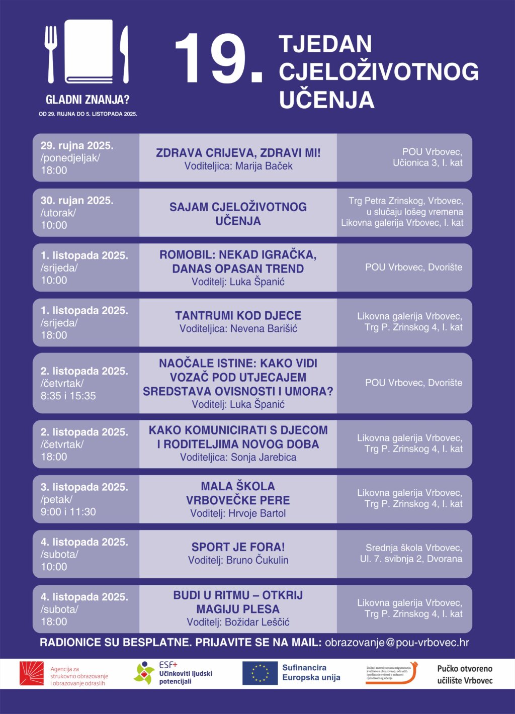 Plakat Tjedan Cjeloživotnog Učenja 2025.