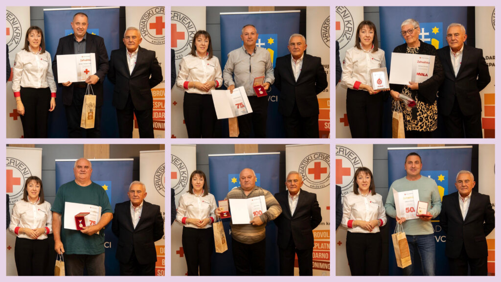 U Križevcima upriličen prijem za dobrovoljne darivatelje krvi