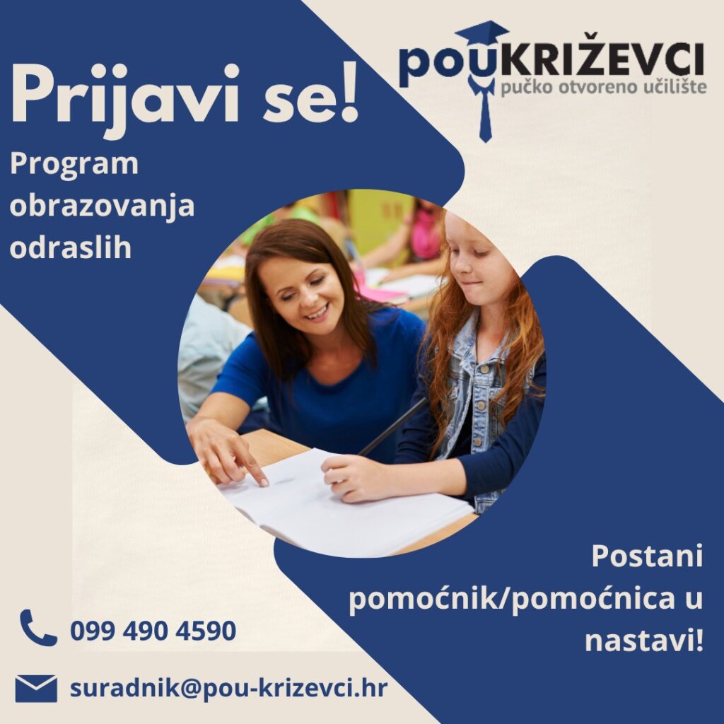 Postani pomoćnik u nastavi, prijavite se na edukaciju!