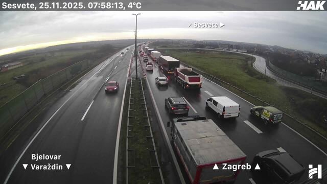 Na A4 između Sesveta i Zagreb istok kolona četiri kilometara, usporeno na ZG obilaznici