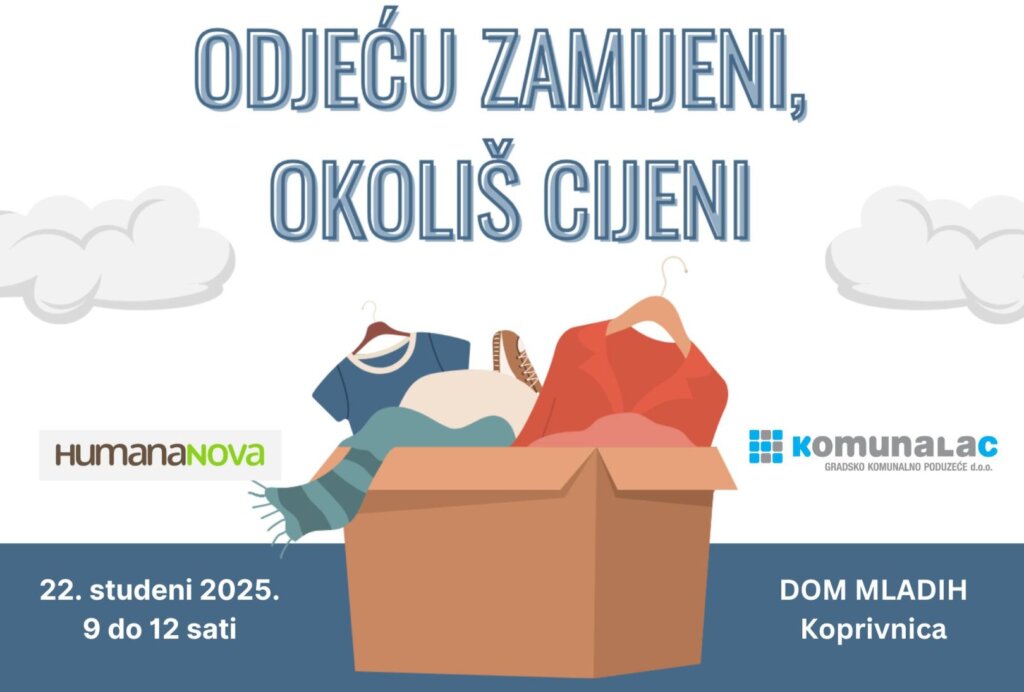 Akcija razmjene odjeće i tekstila 22. studenog u Domu mladih Koprivnica