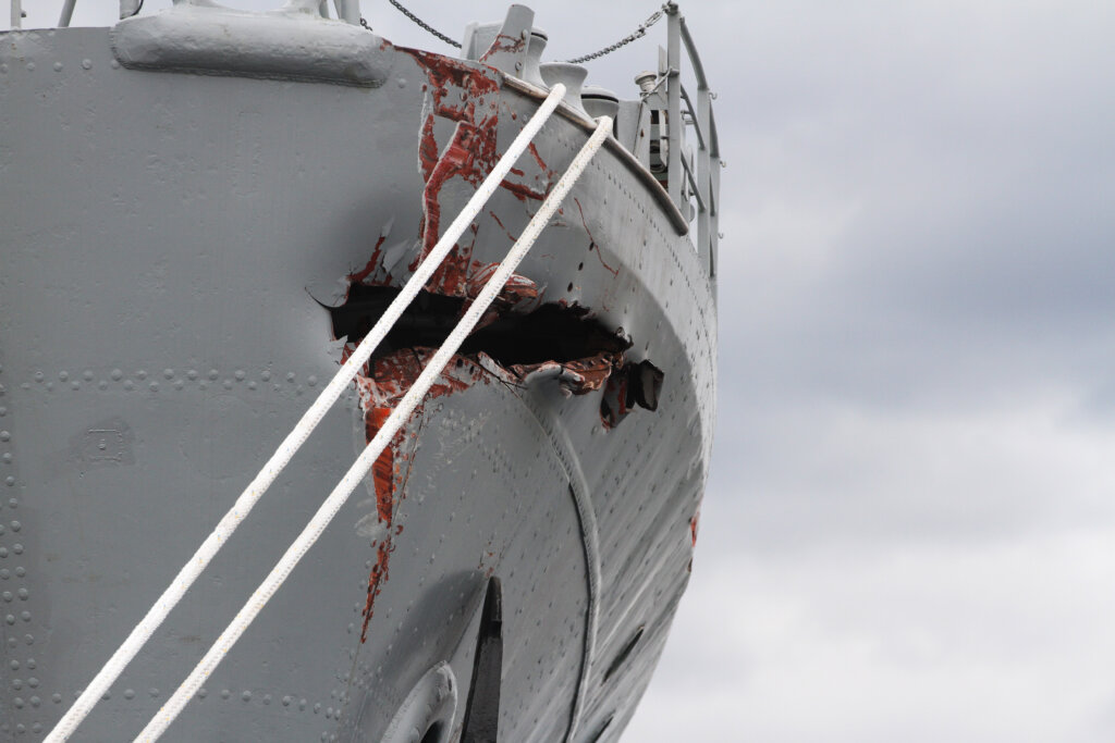 Rijeka: Rupa Na Pramcu Broda Galeb Nakon što Ga Je Udario Turski Teretni Brod