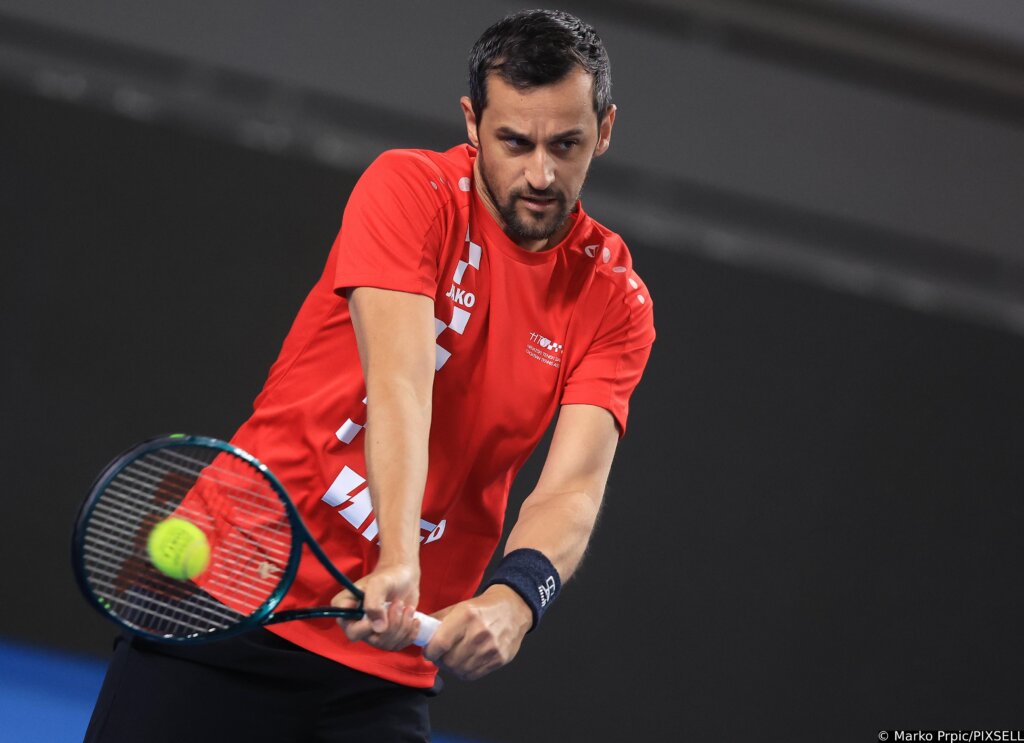 Varaždin: Trening Tenisača Uoči Susreta Na Davis Cupu Između Hrvatske I Danske