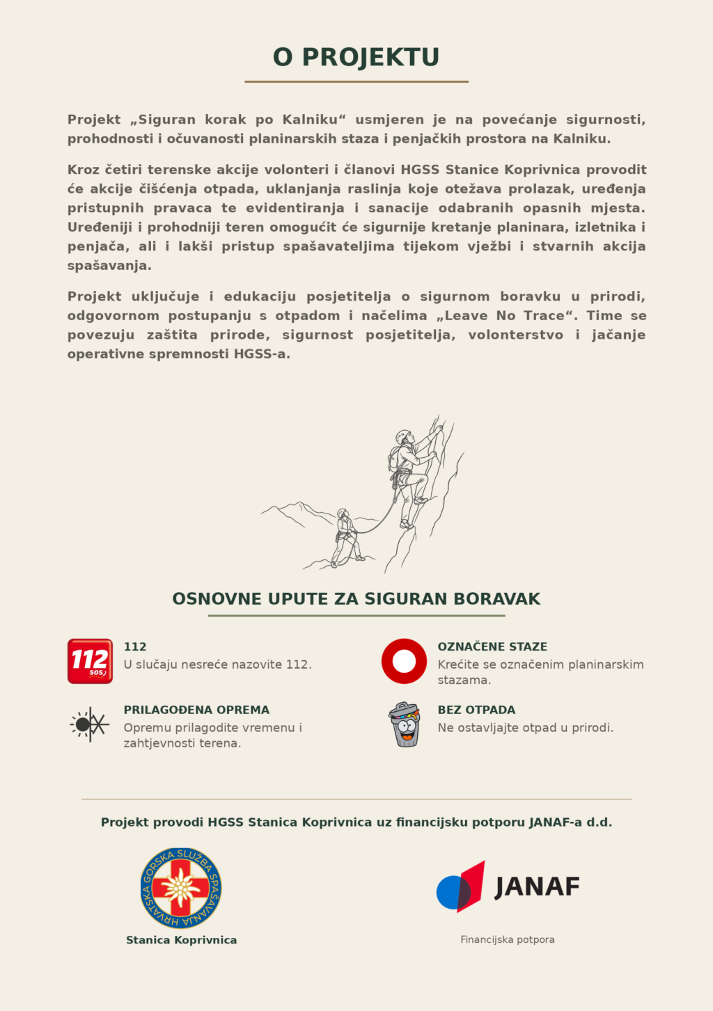 Letak siguran korak straznja